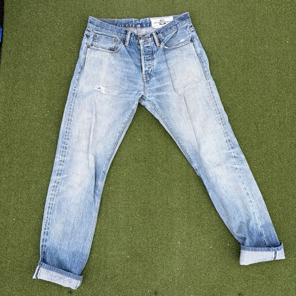 Rogue Territory RGT River Wash Stanton REPAIRED Selvedge Workwear Denim Size 31